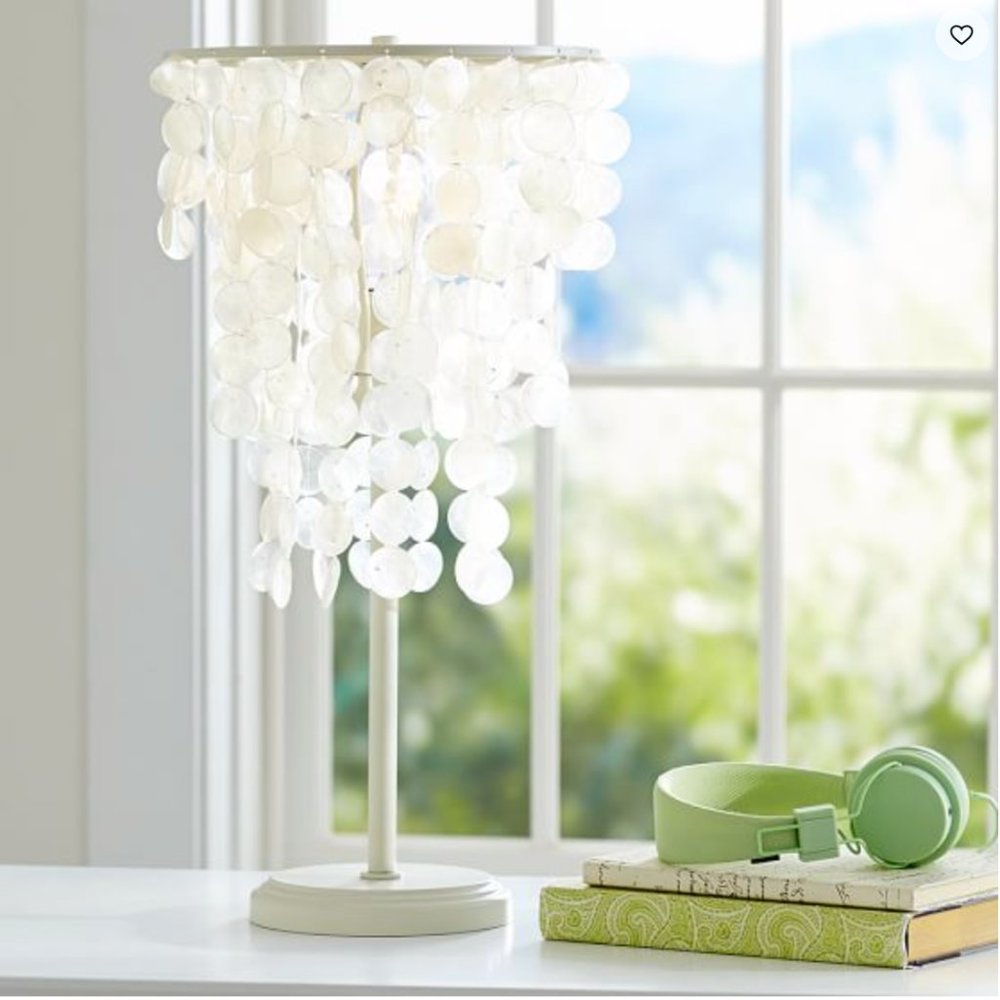 Pottery Barn Capiz Table Lamp, White (2)